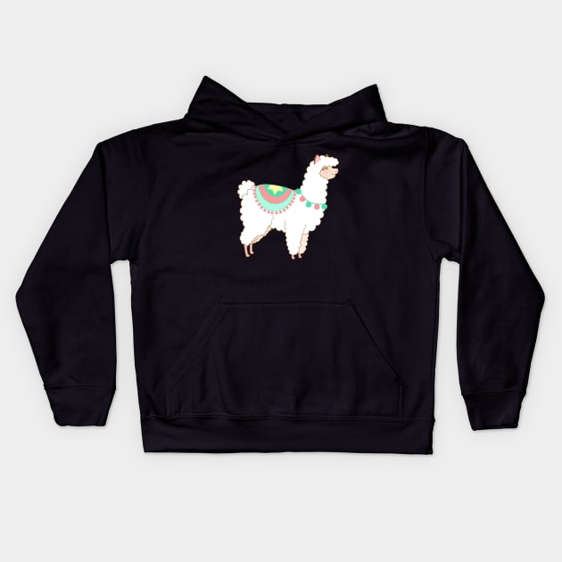 Cute alpaca Kids Hoodie by Pendientera